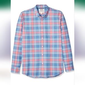 Goodthreads Men's Standard-Fit Long Sleeve Oxford Shirt, Blue/Pink